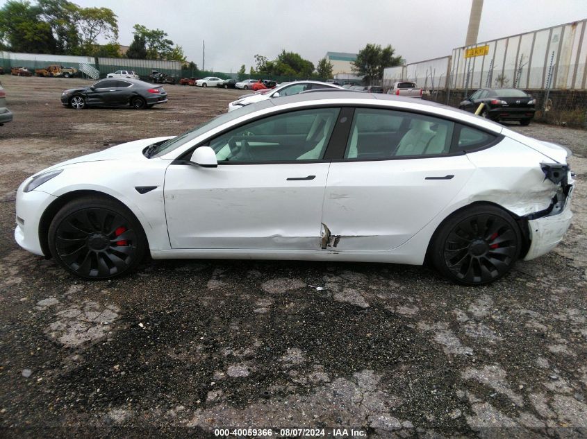 2022 Tesla Model 3 Performance Dual Motor All-Wheel Drive VIN: 5YJ3E1EC7NF358793 Lot: 40059366