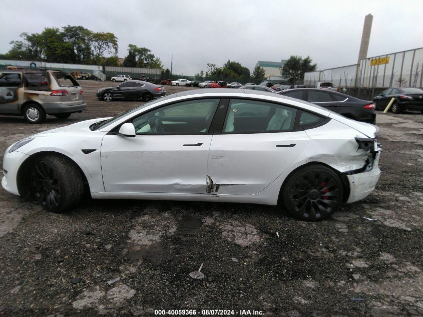 2022 Tesla Model 3 Performance Dual Motor All-Wheel Drive VIN: 5YJ3E1EC7NF358793 Lot: 40059366