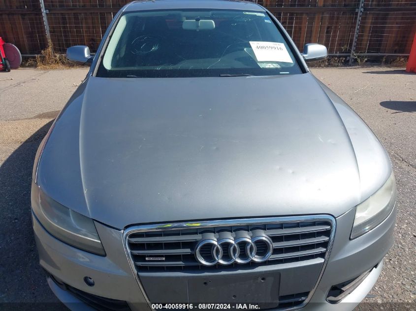 2010 Audi A4 2.0T Premium VIN: WAUBFAFL0AN019339 Lot: 40059916