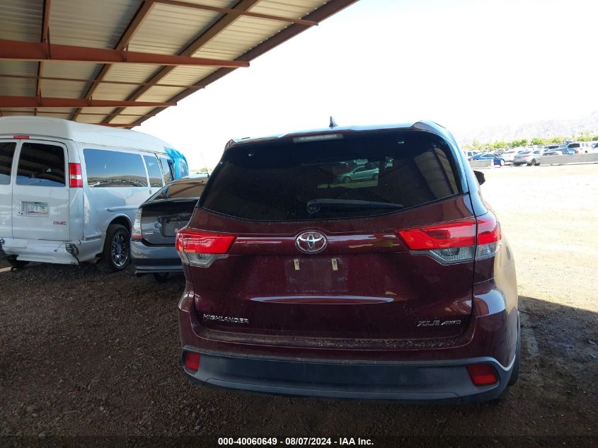 2018 Toyota Highlander Xle VIN: 5TDJZRFH7JS834311 Lot: 40060649