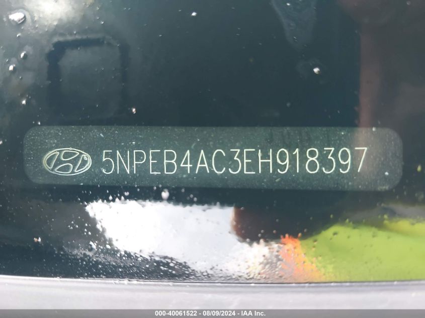 5NPEB4AC3EH918397 2014 Hyundai Sonata Gls