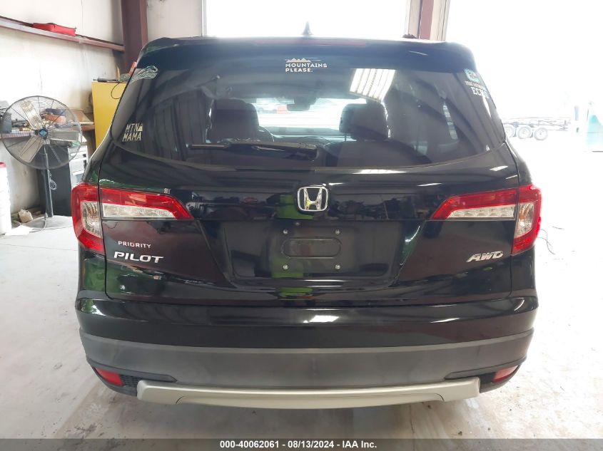 2019 Honda Pilot Ex-L VIN: 5FNYF6H52KB046244 Lot: 40062061