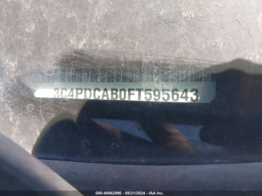 2015 Dodge Journey Se VIN: 3C4PDCAB0FT595643 Lot: 40062990