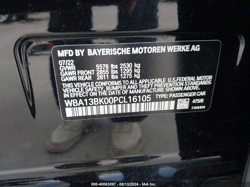 WBA13BK00PCL16105 2023 BMW M550 I xDrive