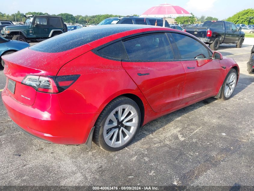 2022 TESLA MODEL 3 - 5YJ3E1EB4NF264913