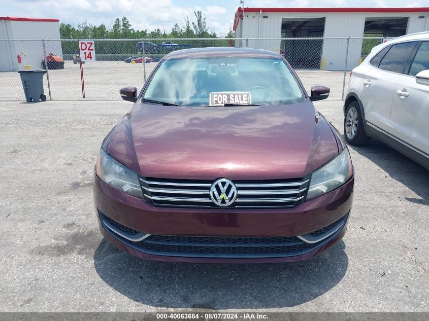 2013 Volkswagen Passat 2.5L S VIN: 1VWAH7A35DC045161 Lot: 40063684
