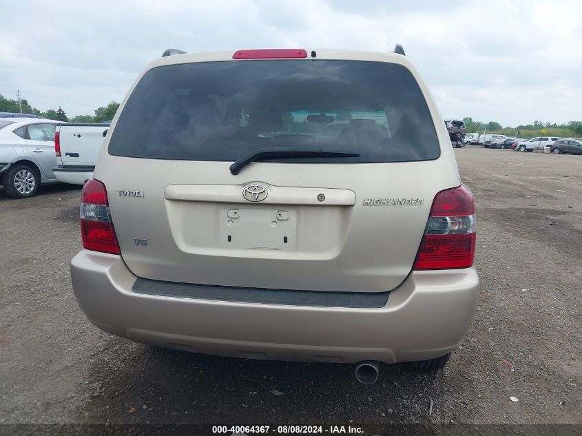 2006 Toyota Highlander V6 VIN: JTEDP21A760123220 Lot: 40064367