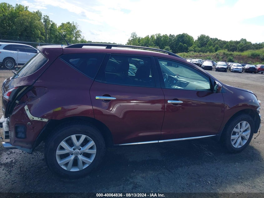 2012 Nissan Murano Sl VIN: JN8AZ1MW4CW203087 Lot: 40064836