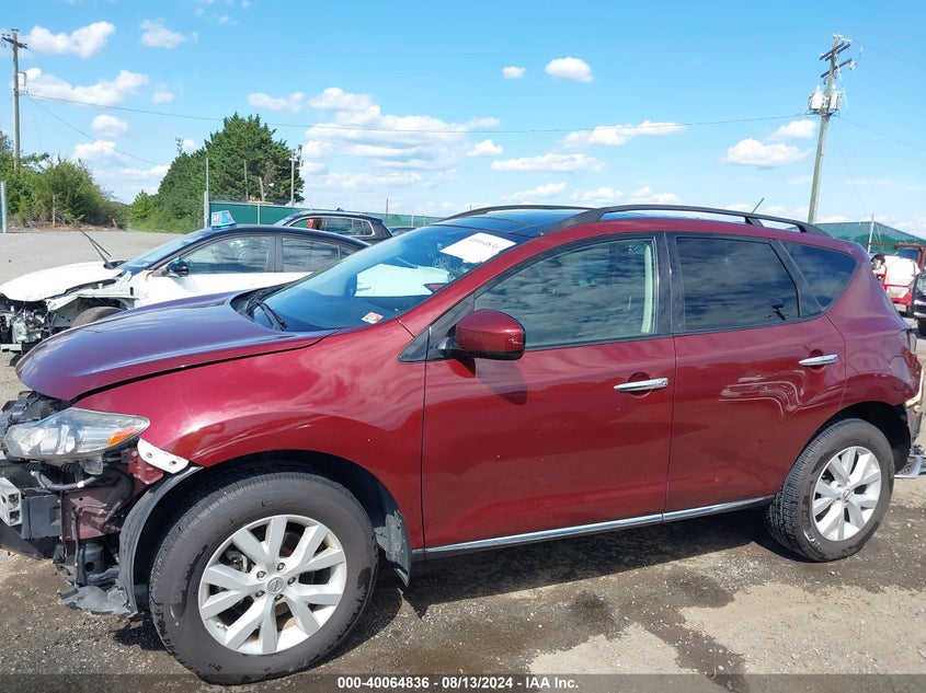 2012 Nissan Murano Sl VIN: JN8AZ1MW4CW203087 Lot: 40064836