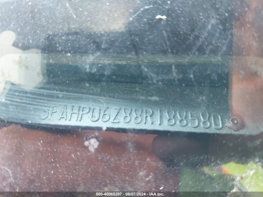 2008 Ford Fusion S VIN: 3FAHP06Z88R188580 Lot: 40065397