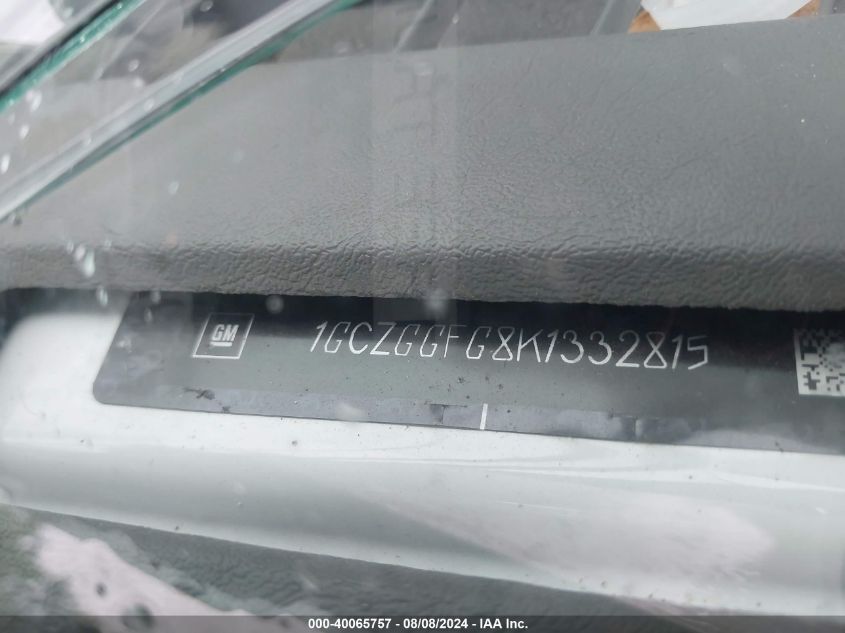 2019 Chevrolet Express 3500 Work Van VIN: 1GCZGGFG8K1332815 Lot: 40065757