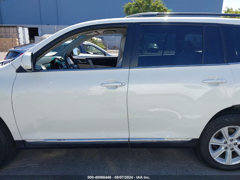 2013 Toyota Highlander Base Plus VIN: 5TDZA3EH2DS036022 Lot: 40066446