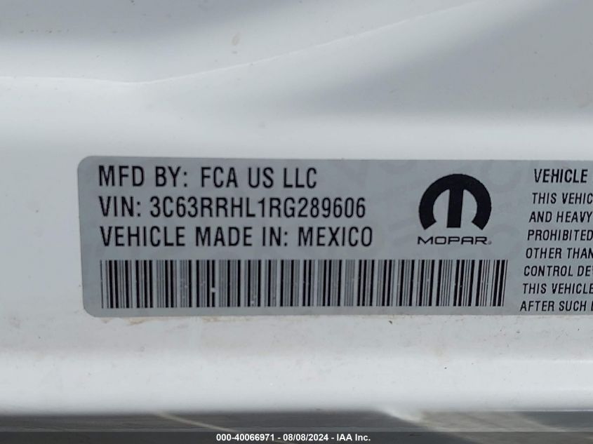 2024 Ram 3500 Big Horn VIN: 3C63RRHL1RG289606 Lot: 40066971