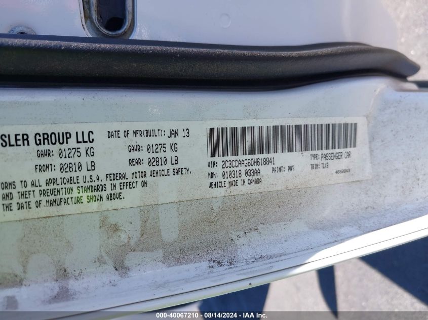 2013 Chrysler 300 Motown VIN: 2C3CCAAG6DH618841 Lot: 40067210