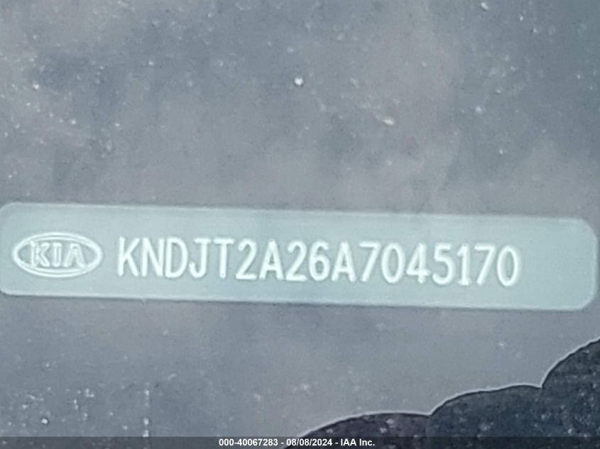 2010 Kia Soul Sport VIN: KNDJT2A26A7045170 Lot: 40067283