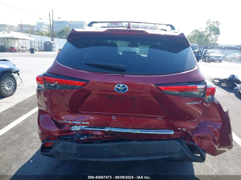 2022 Toyota Highlander Hybrid Xle VIN: 5TDHARAH8NS511937 Lot: 40067473