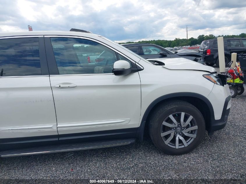 2019 Honda Pilot Ex-L VIN: 5FNYF6H54KB072697 Lot: 40067649