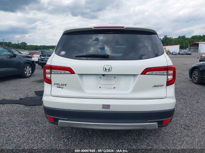 2019 Honda Pilot Ex-L VIN: 5FNYF6H54KB072697 Lot: 40067649