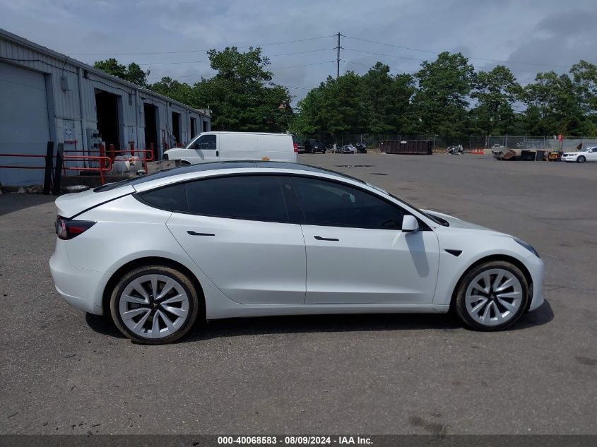 2022 Tesla Model 3 Long Range Dual Motor All-Wheel Drive VIN: 5YJ3E1EB7NF181573 Lot: 40068583