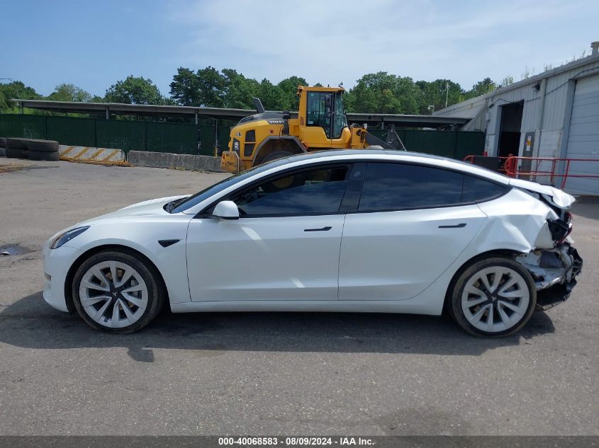 2022 Tesla Model 3 Long Range Dual Motor All-Wheel Drive VIN: 5YJ3E1EB7NF181573 Lot: 40068583