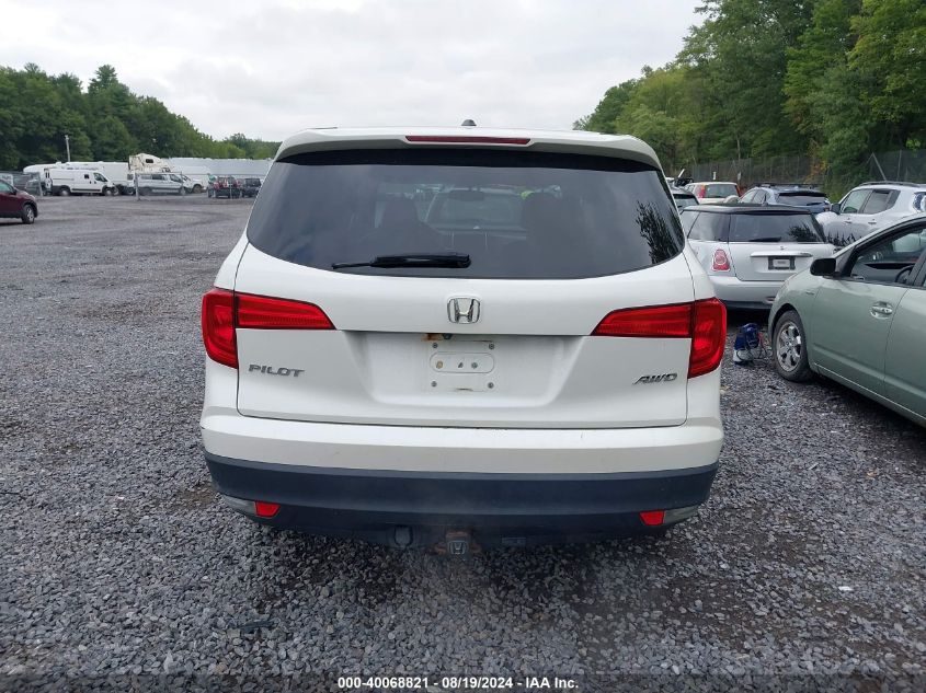 2016 Honda Pilot Ex-L VIN: 5FNYF6H59GB080401 Lot: 40068821