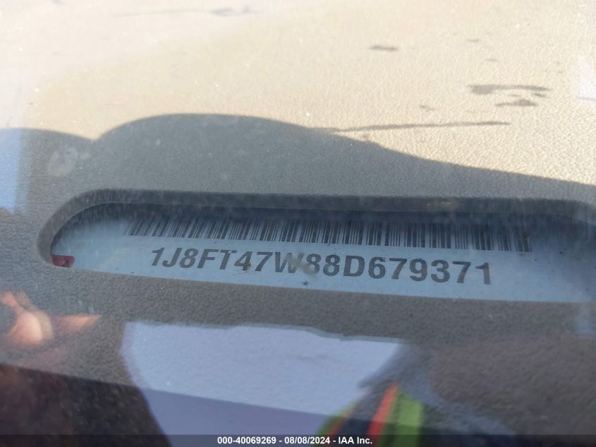 2008 Jeep Compass Sport VIN: 1J8FT47W88D679371 Lot: 40069269