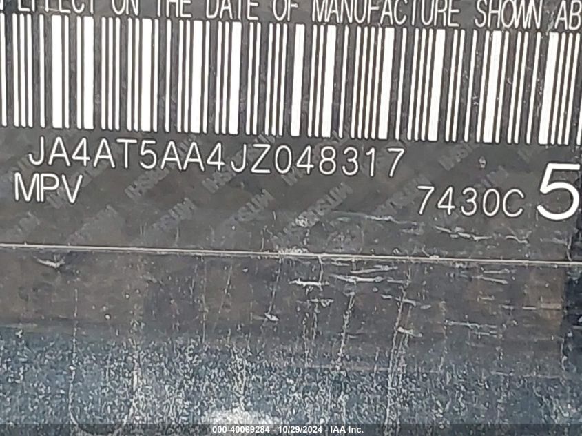 2018 Mitsubishi Eclipse Cross Sel VIN: JA4AT5AA4JZ048317 Lot: 40069284