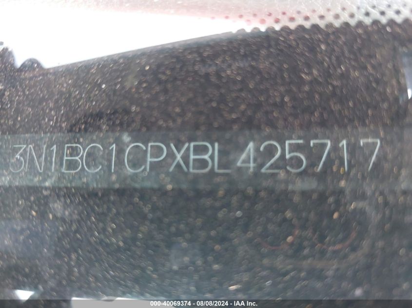 2011 Nissan Versa 1.8S VIN: 3N1BC1CPXBL425717 Lot: 40069374