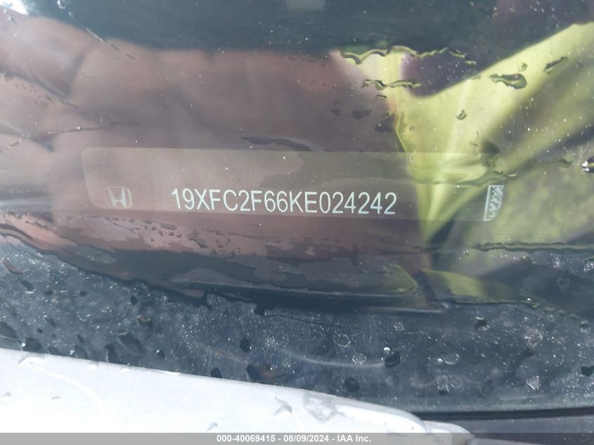 2019 Honda Civic Lx VIN: 19XFC2F66KE024242 Lot: 40069415