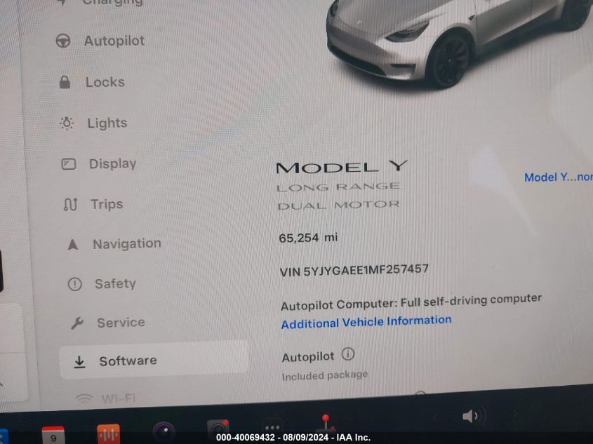 2021 Tesla Model Y VIN: 5YJYGAEE1MF257457 Lot: 40069432