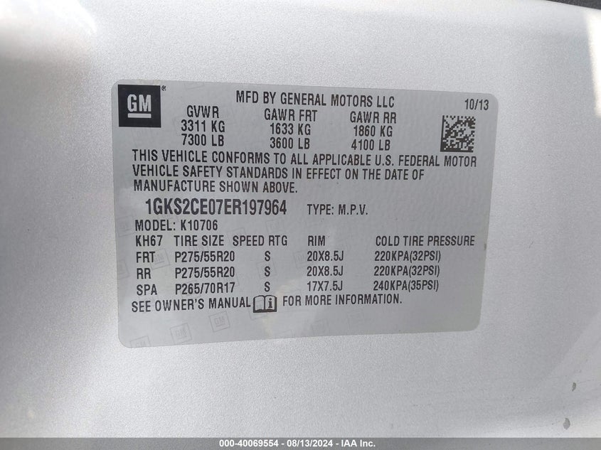 2014 GMC YUKON SLT - 1GKS2CE07ER197964