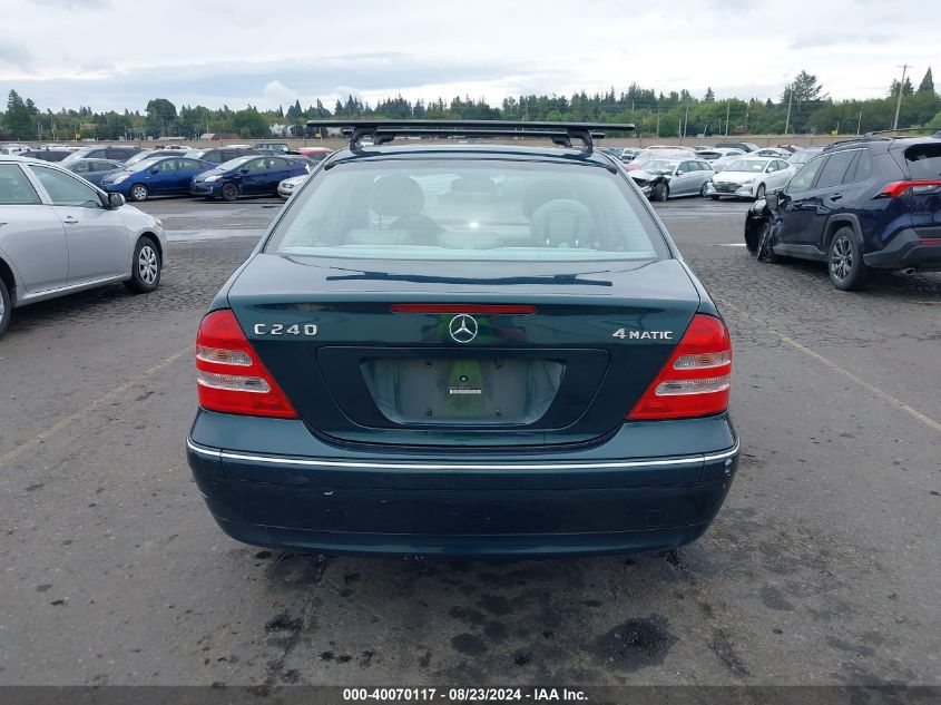 2004 Mercedes-Benz C 240 4Matic VIN: WDBRF81J64F542183 Lot: 40070117