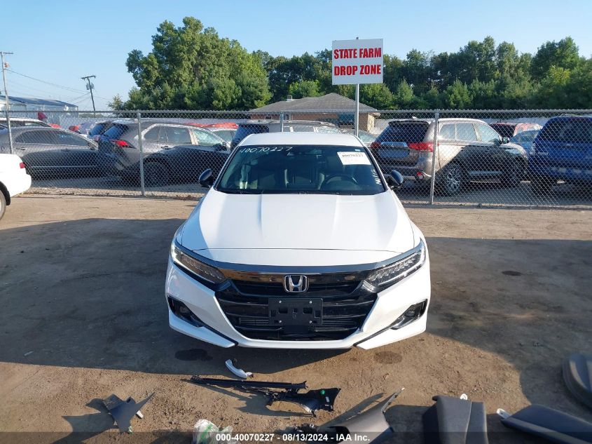 2021 Honda Accord Sport VIN: 1HGCV1F37MA060140 Lot: 40070227