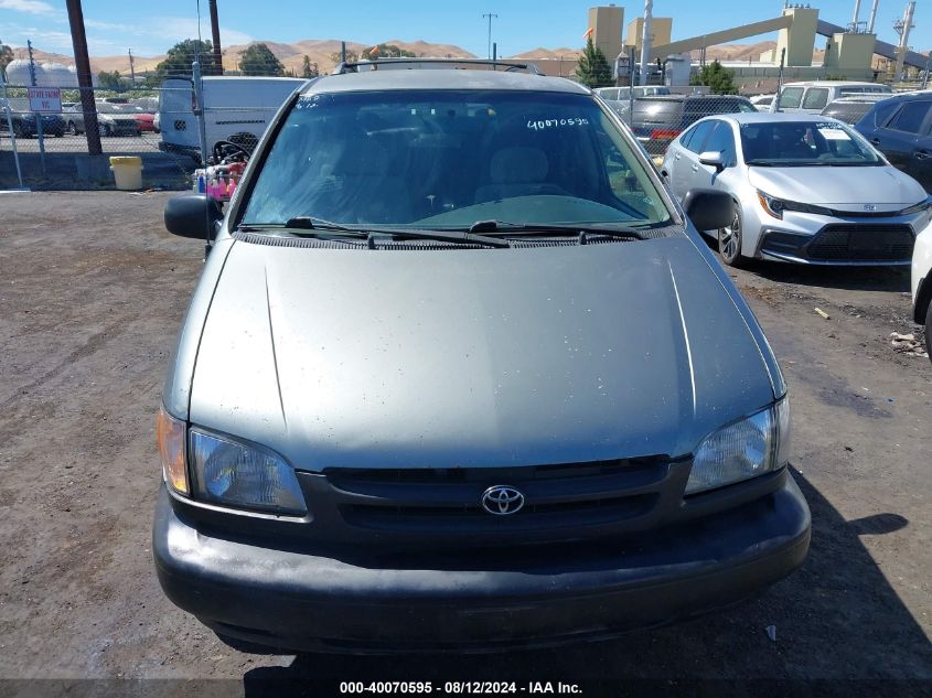 2000 Toyota Sienna Le VIN: 4T3ZF13C1YU283971 Lot: 40070595