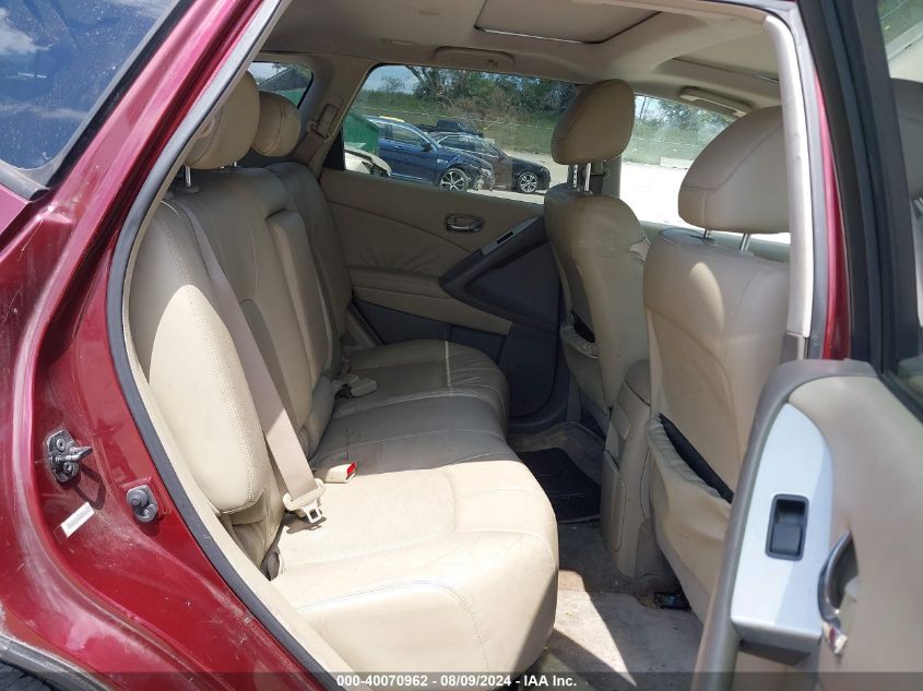 2009 Nissan Murano Sl VIN: JN8AZ18U89W028828 Lot: 40070962