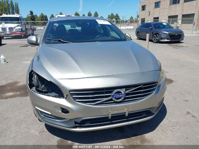 2015 Volvo S60 T5 Premier VIN: YV140MFK4F1340671 Lot: 40071167