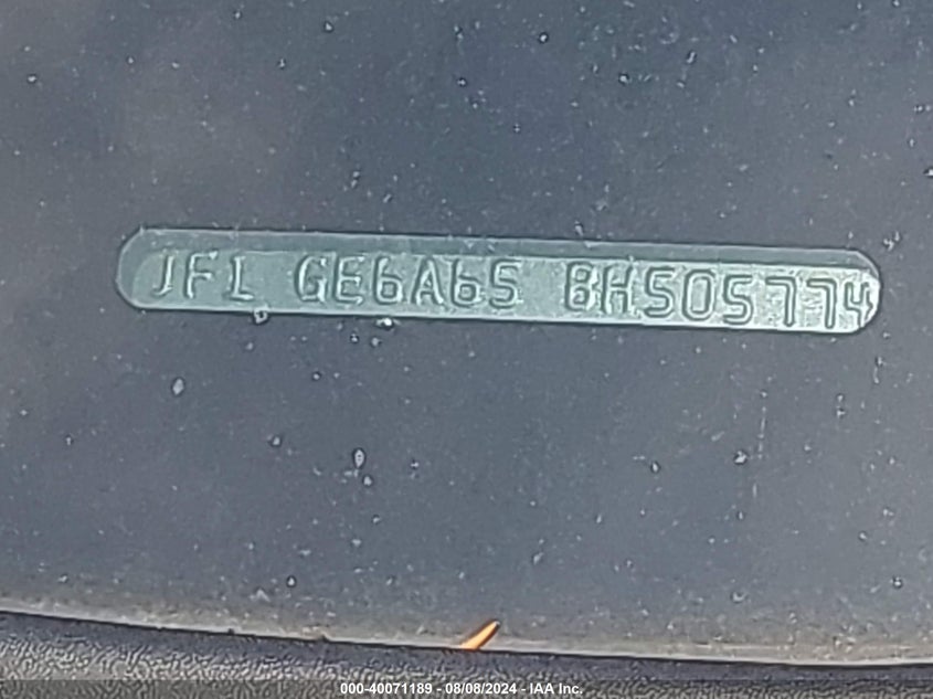 2011 Subaru Impreza 2.5I VIN: JF1GE6A65BH505774 Lot: 40071189