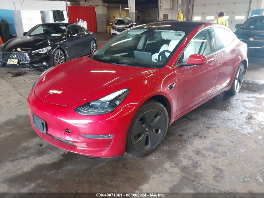 5YJ3E1EB8NF179220 2022 TESLA MODEL 3 - Image 2