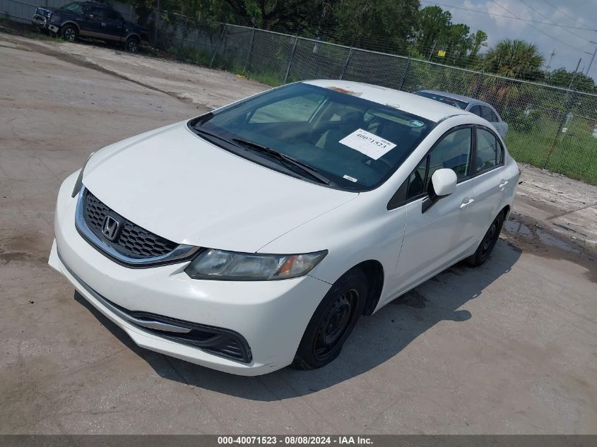 2013 Honda Civic Lx VIN: 19XFB2F55DE006182 Lot: 40071523