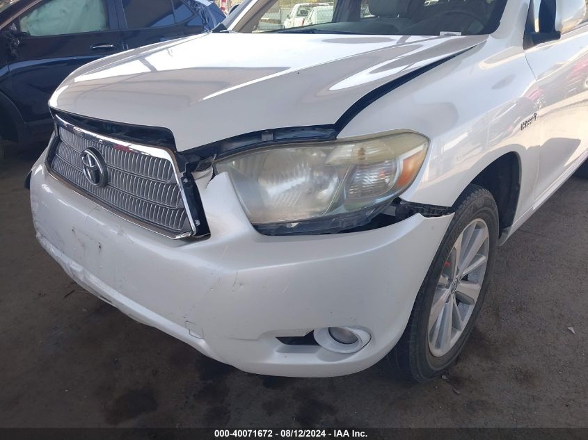 2008 Toyota Highlander Hybrid Limited VIN: JTEEW44A582022067 Lot: 40071672
