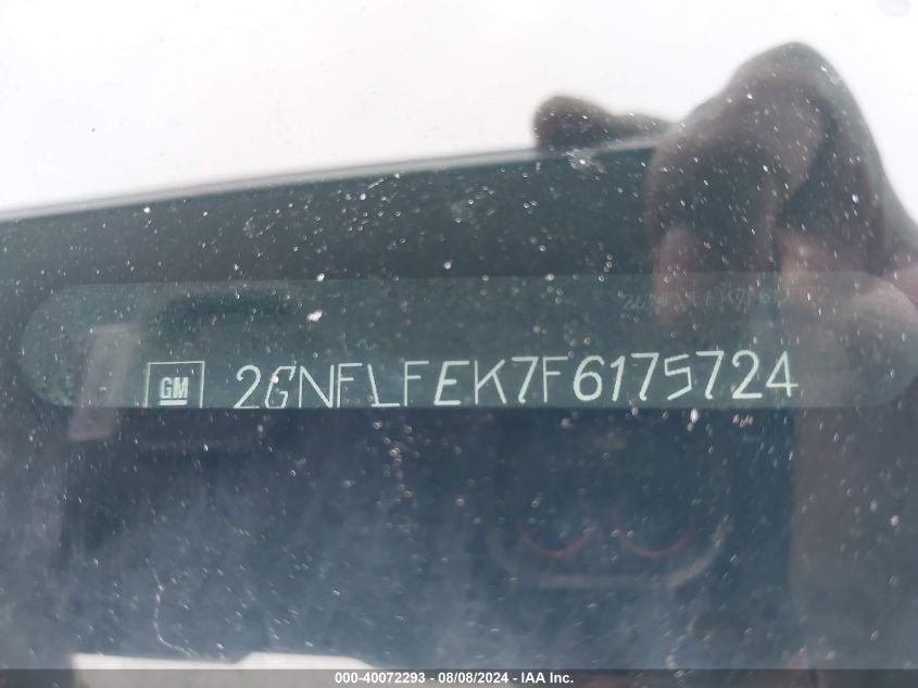 2015 Chevrolet Equinox 1Lt VIN: 2GNFLFEK7F6175724 Lot: 40072293