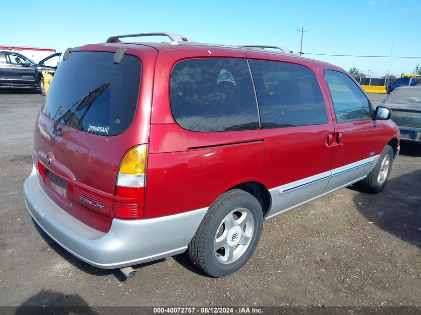 1999 Mercury Villager VIN: 4M2XV11T2XDJ13167 Lot: 40072757