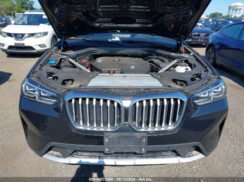 2022 BMW X3 xDrive30I VIN: 5UX53DP02N9J40515 Lot: 40072990