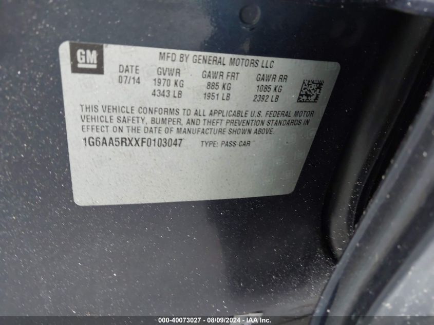 2015 CADILLAC ATS - 1G6AA5RXXF0103047