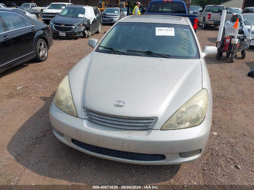 2004 Lexus Es 330 VIN: JTHBA30G945008125 Lot: 40073629