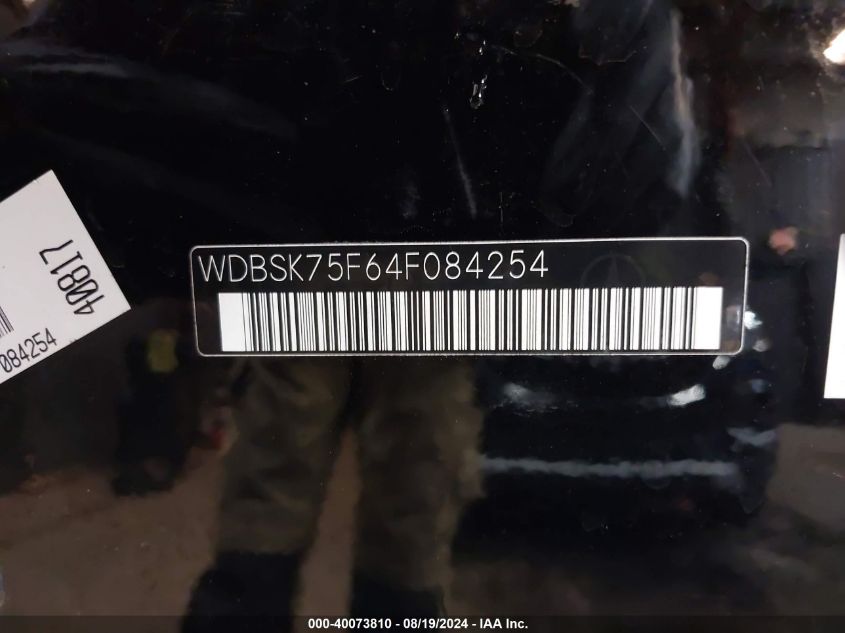 2004 Mercedes-Benz Sl 500 VIN: WDBSK75F64F084254 Lot: 40073810