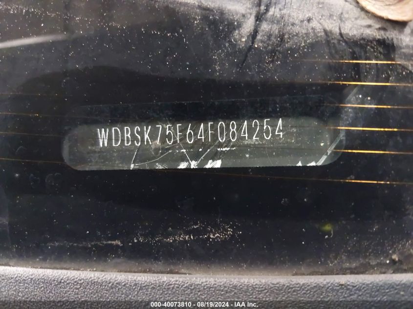 2004 Mercedes-Benz Sl 500 VIN: WDBSK75F64F084254 Lot: 40073810