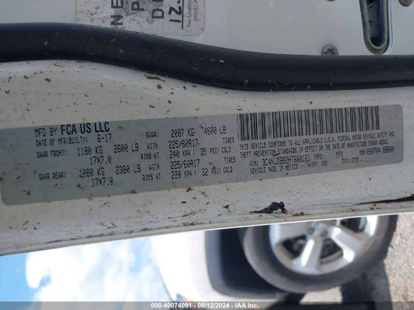 2017 Jeep New Compass Latitude 4X4 VIN: 3C4NJDBB2HT680121 Lot: 40074091