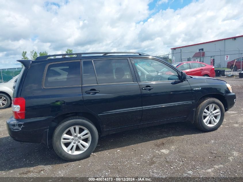 2006 Toyota Highlander Hybrid V6 VIN: JTEEW21A860022159 Lot: 40074373
