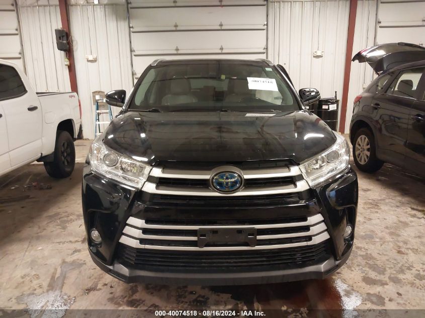 2019 Toyota Highlander Hybrid Xle VIN: 5TDJGRFH9KS064622 Lot: 40074518